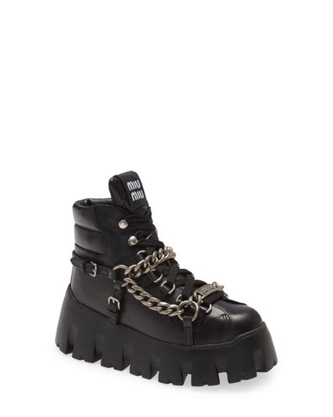 miu miu chain boots|Boots and Ankle Boots For Women: Platform & Flat Booties .